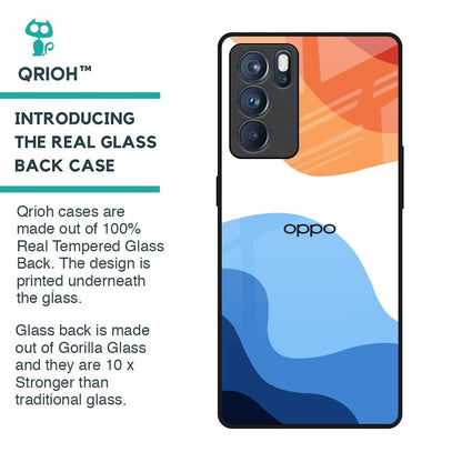 Wavy Color Pattern Glass Case for Oppo Reno6 Pro