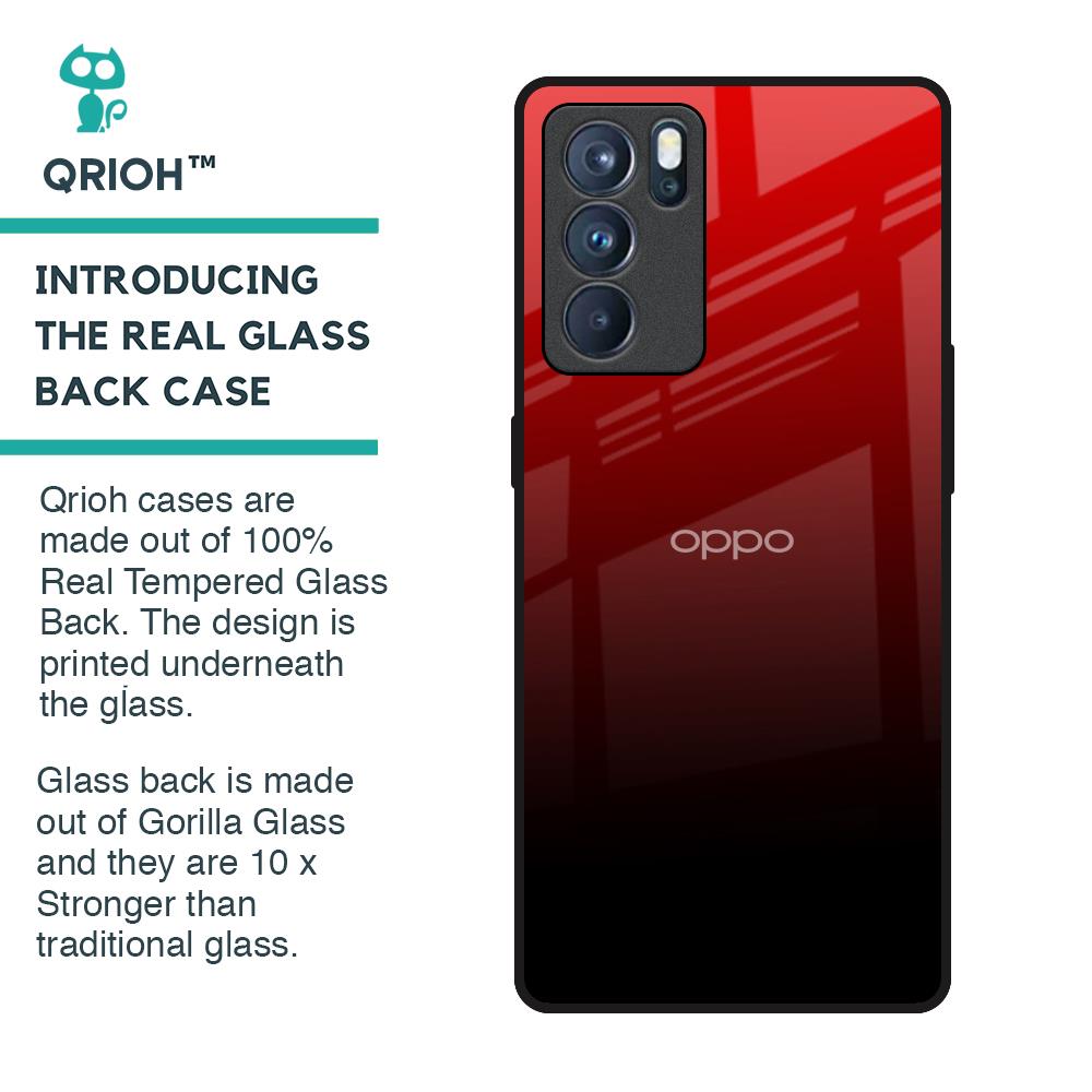 Maroon Faded Glass Case for Oppo Reno6 Pro