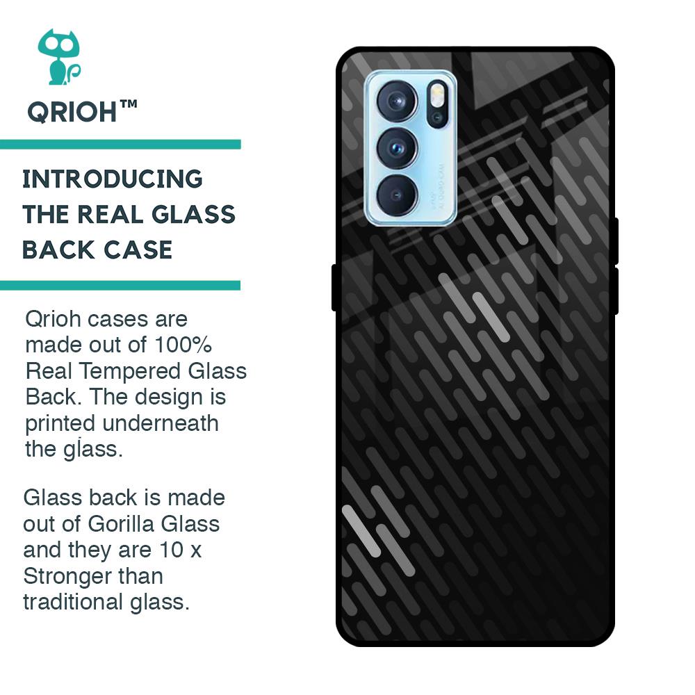 Dark Abstract Pattern Glass Case For Oppo Reno6 Pro
