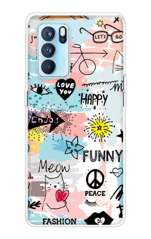Happy Doodle Oppo Reno6 Pro Back Cover