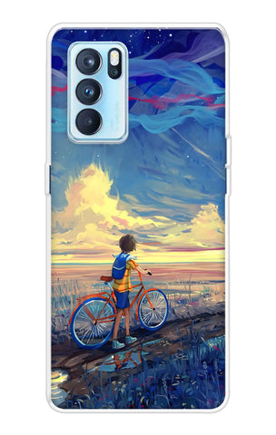 Riding Bicycle to Dreamland Oppo Reno6 Pro Back Cover