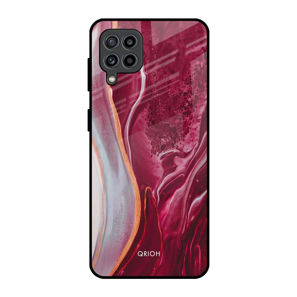 Crimson Ruby Samsung Galaxy F22 Glass Back Cover Online