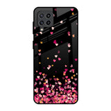 Heart Rain Fall Samsung Galaxy F22 Glass Back Cover Online