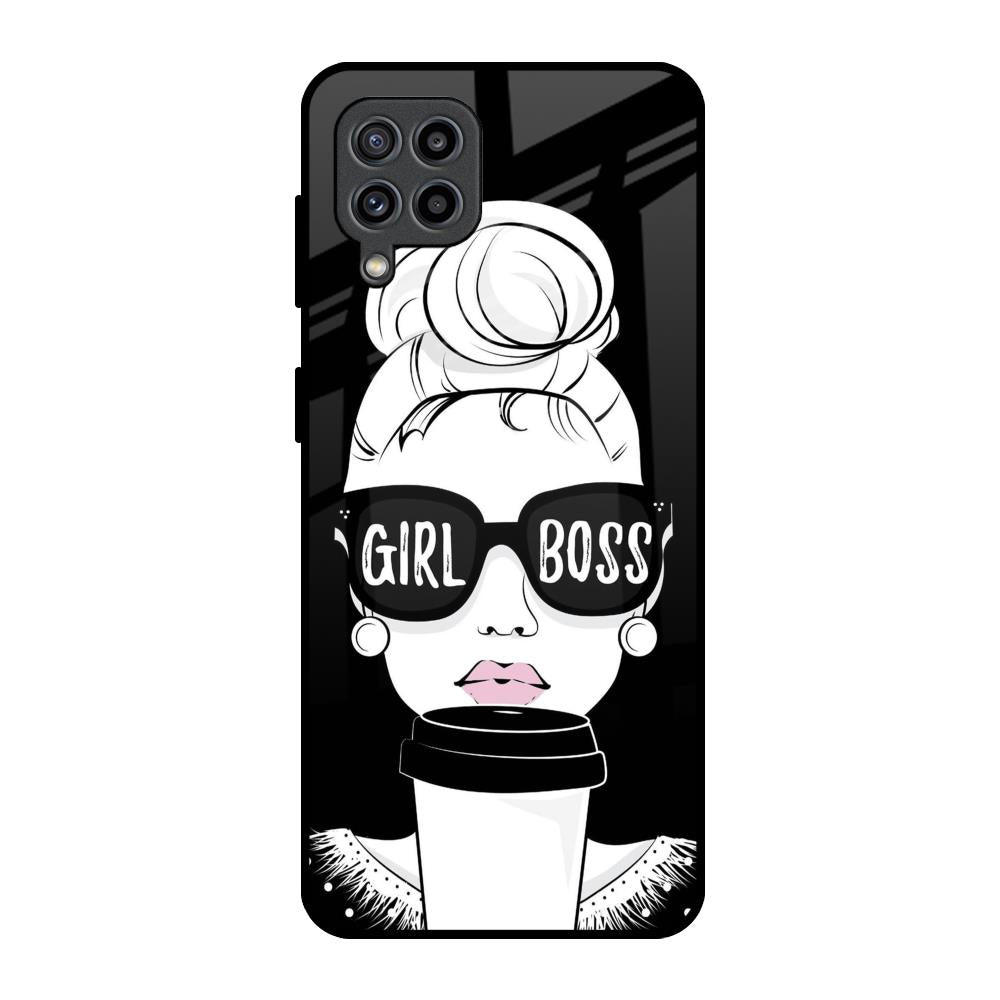 Girl Boss Samsung Galaxy F22 Glass Back Cover Online
