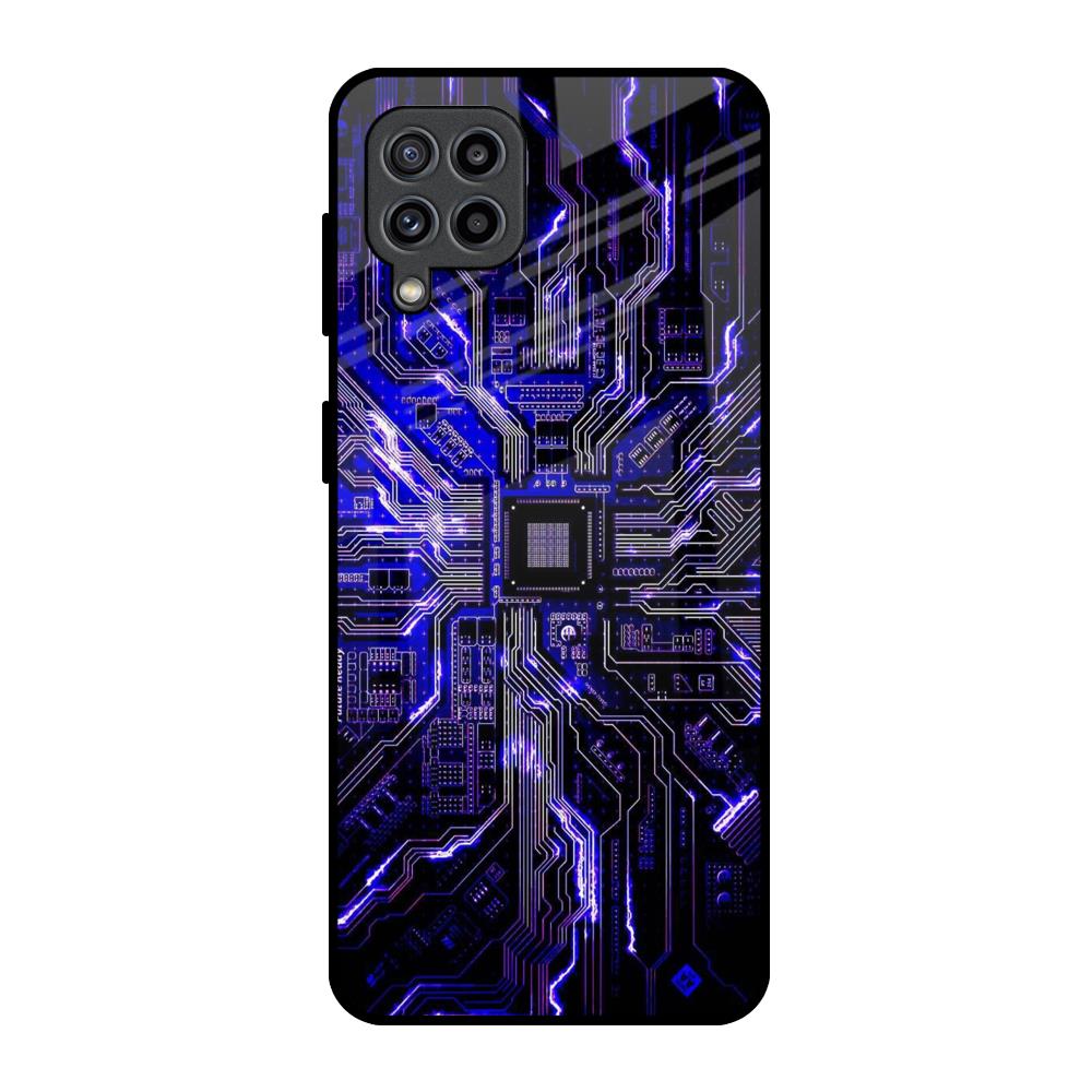 Techno Color Pattern Samsung Galaxy F22 Glass Back Cover Online