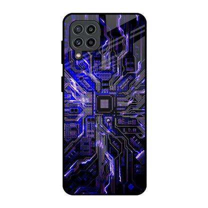 Techno Color Pattern Samsung Galaxy F22 Glass Back Cover Online