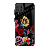 Floral Decorative Samsung Galaxy F22 Glass Back Cover Online