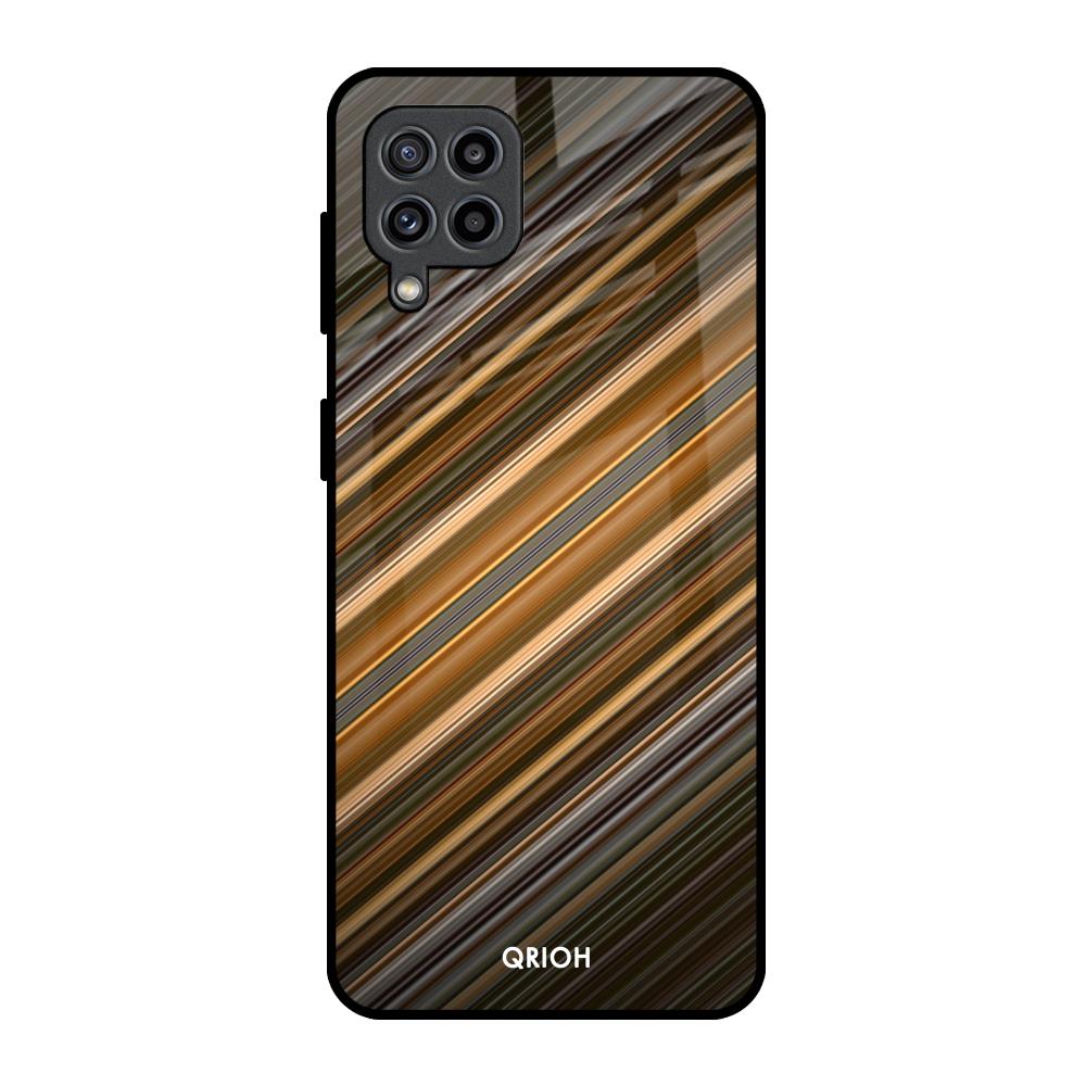 Diagonal Slash Pattern Samsung Galaxy F22 Glass Back Cover Online