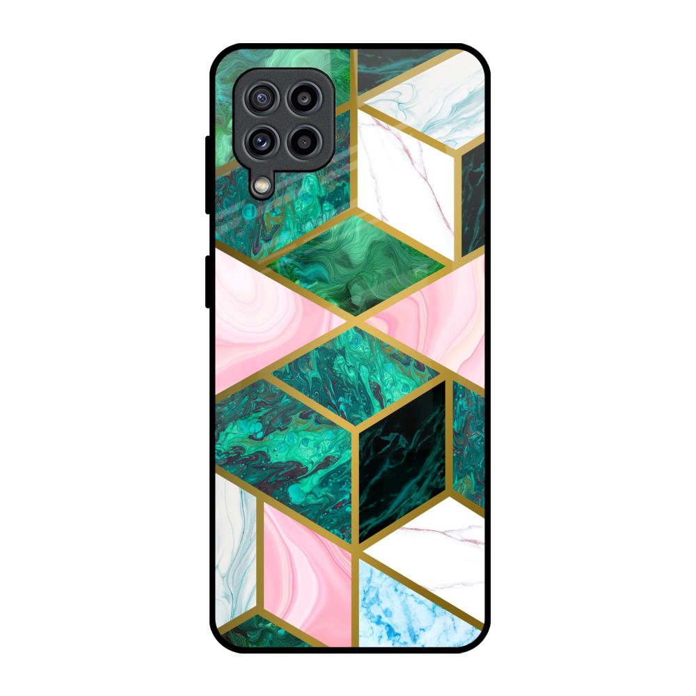 Seamless Green Marble Samsung Galaxy F22 Glass Back Cover Online