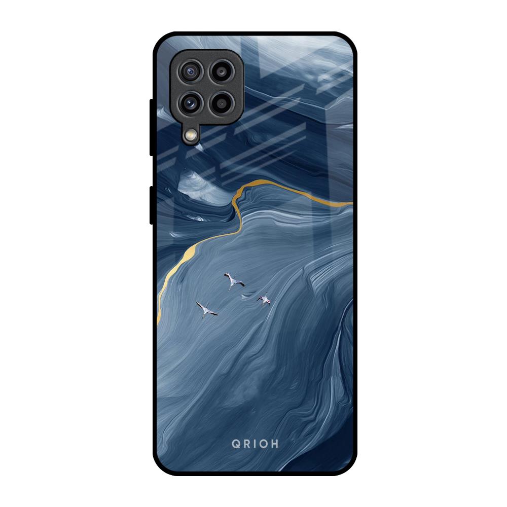 Deep Ocean Marble Samsung Galaxy F22 Glass Back Cover Online