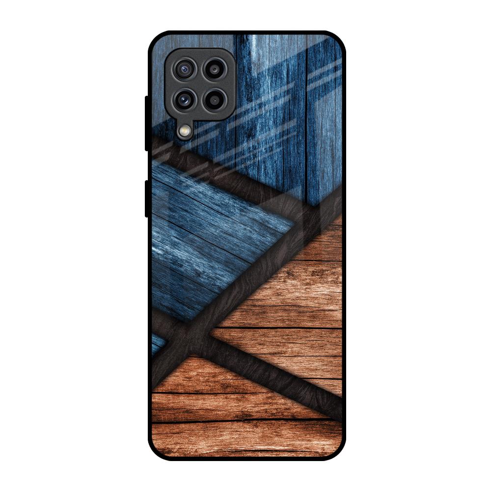 Wooden Tiles Samsung Galaxy F22 Glass Back Cover Online
