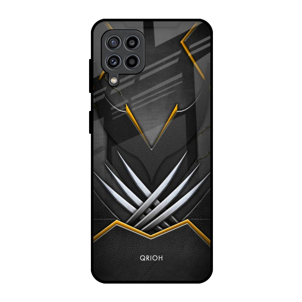 Black Warrior Samsung Galaxy F22 Glass Back Cover Online