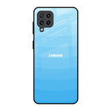 Wavy Blue Pattern Samsung Galaxy F22 Glass Back Cover Online