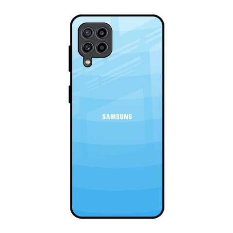 Wavy Blue Pattern Samsung Galaxy F22 Glass Back Cover Online
