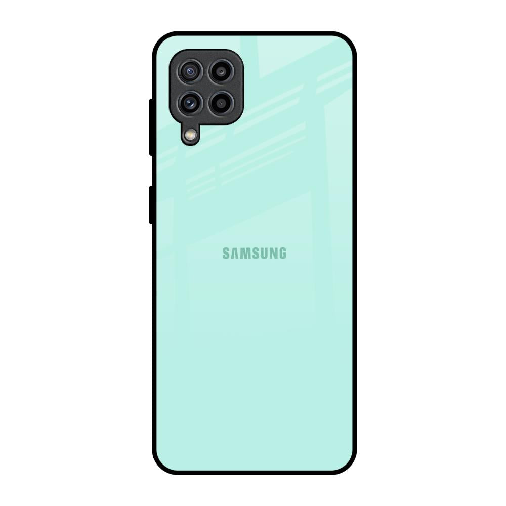 Teal Samsung Galaxy F22 Glass Back Cover Online