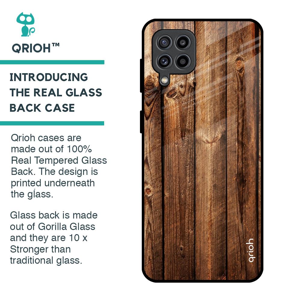 Timber Printed Glass Case for Samsung Galaxy F22