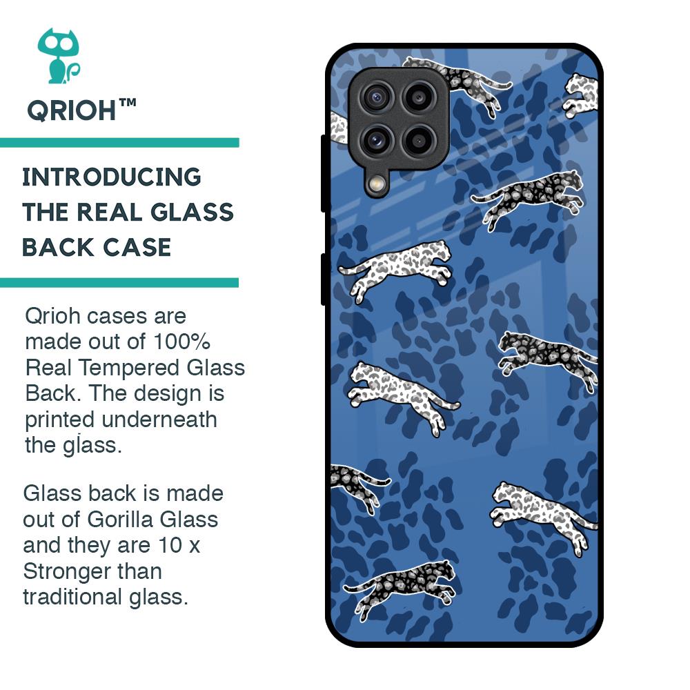 Blue Cheetah Glass Case for Samsung Galaxy F22