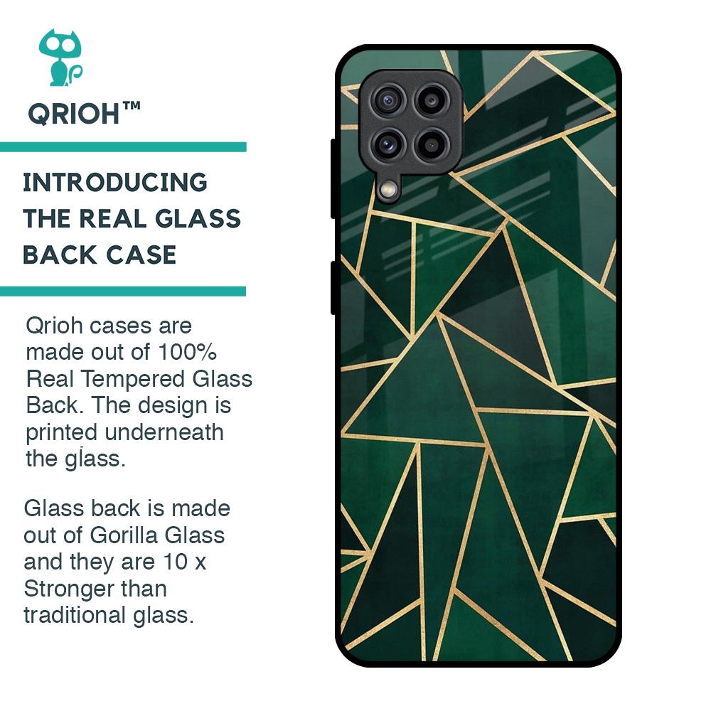 Abstract Green Glass Case For Samsung Galaxy F22