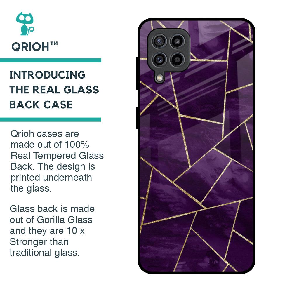 Geometric Purple Glass Case For Samsung Galaxy F22