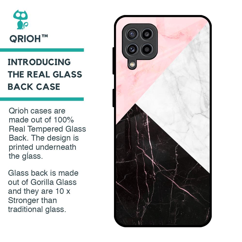 Marble Collage Art Glass Case For Samsung Galaxy F22