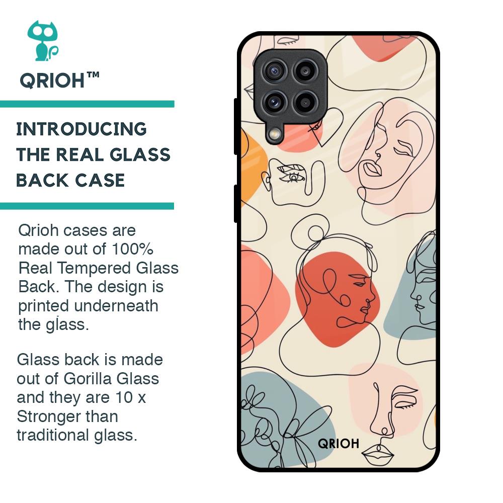 Abstract Faces Glass Case for Samsung Galaxy F22