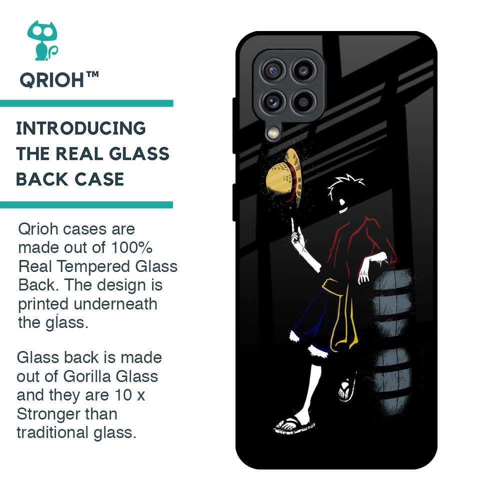 Luffy Line Art Glass Case for Samsung Galaxy F22