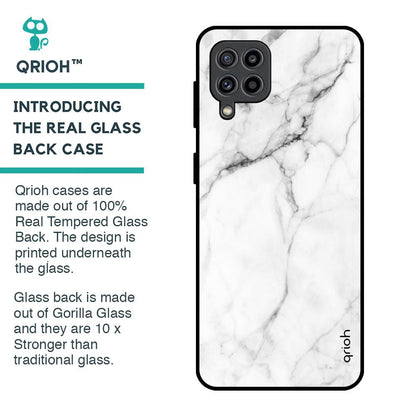 Modern White Marble Glass Case for Samsung Galaxy F22