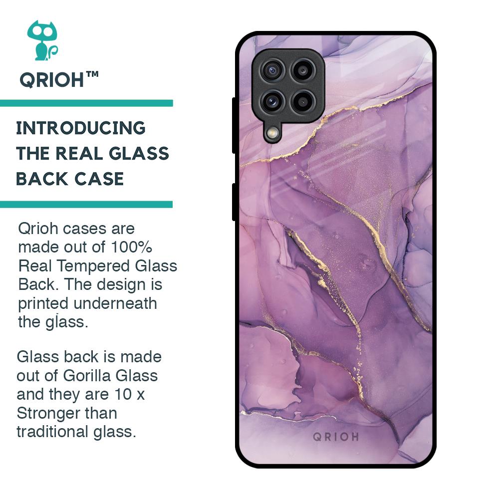 Purple Gold Marble Glass Case for Samsung Galaxy F22