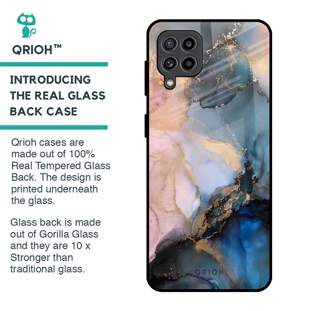 Marble Ink Abstract Glass Case for Samsung Galaxy F22