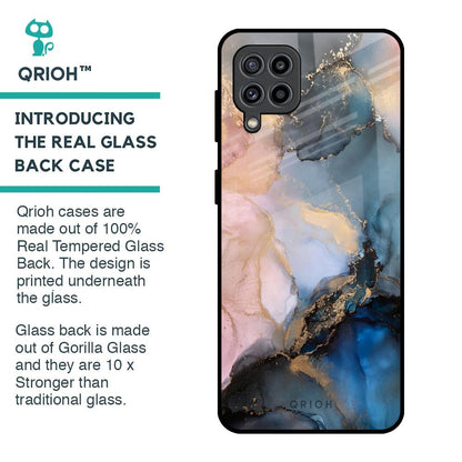 Marble Ink Abstract Glass Case for Samsung Galaxy F22