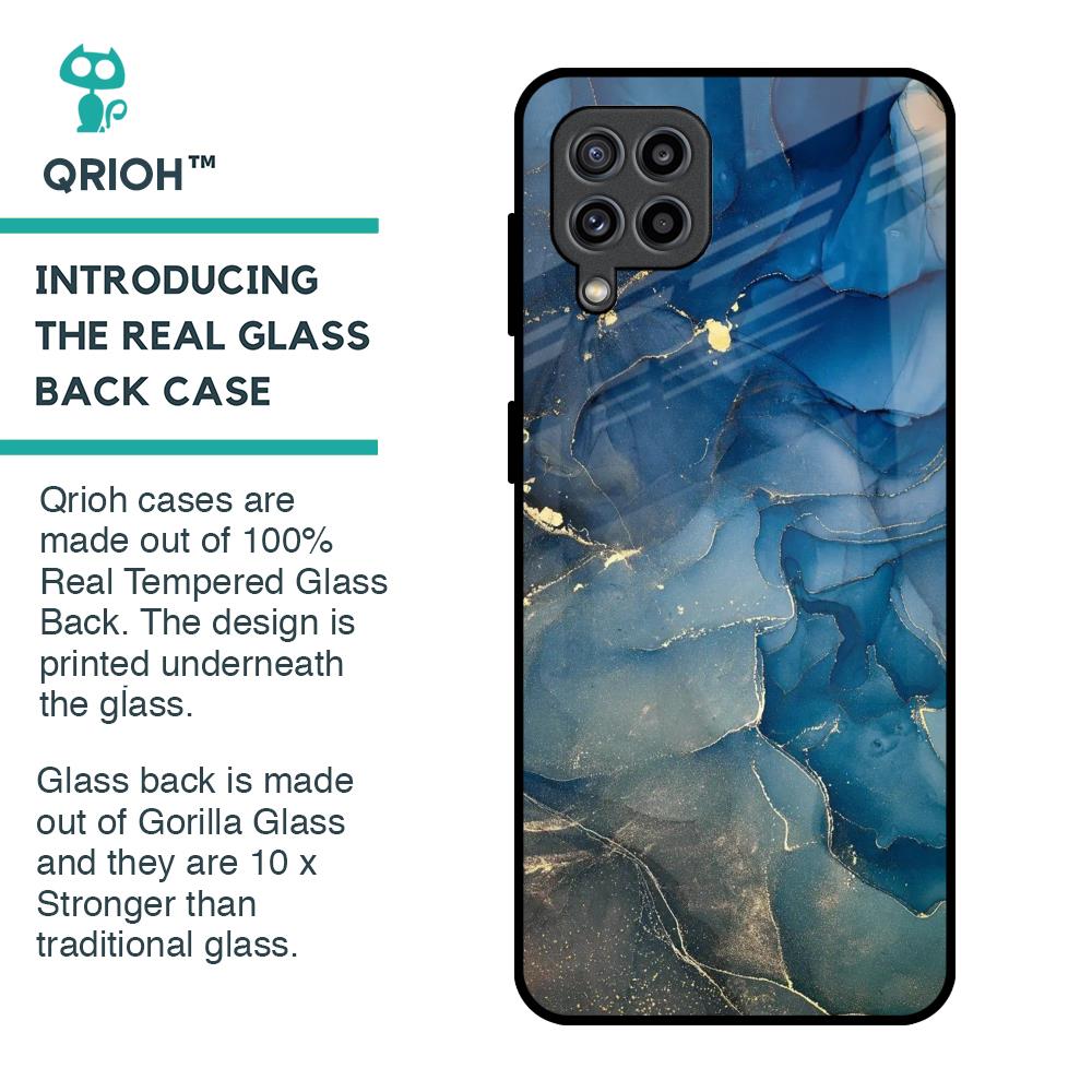 Blue Cool Marble Glass Case for Samsung Galaxy F22