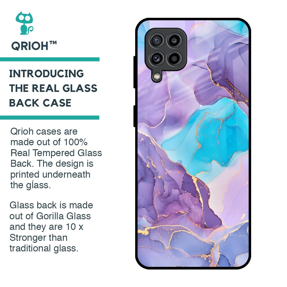 Alcohol ink Marble Glass Case for Samsung Galaxy F22