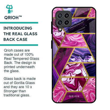 Electroplated Geometric Marble Glass Case for Samsung Galaxy F22