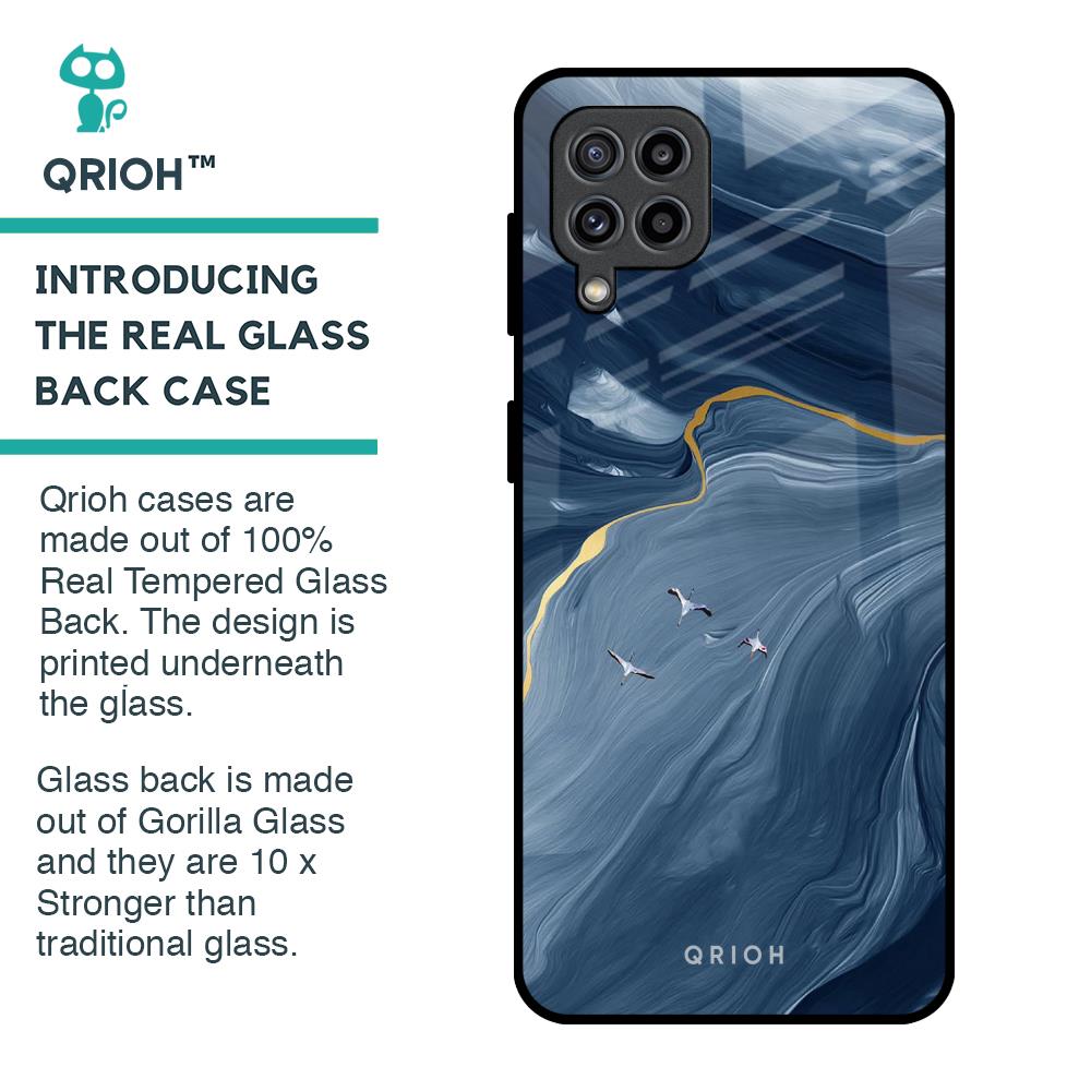 Deep Ocean Marble Glass Case for Samsung Galaxy F22