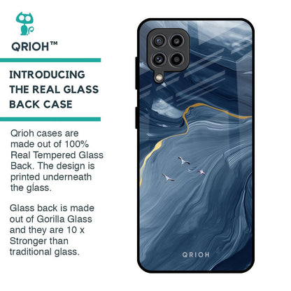 Deep Ocean Marble Glass Case for Samsung Galaxy F22