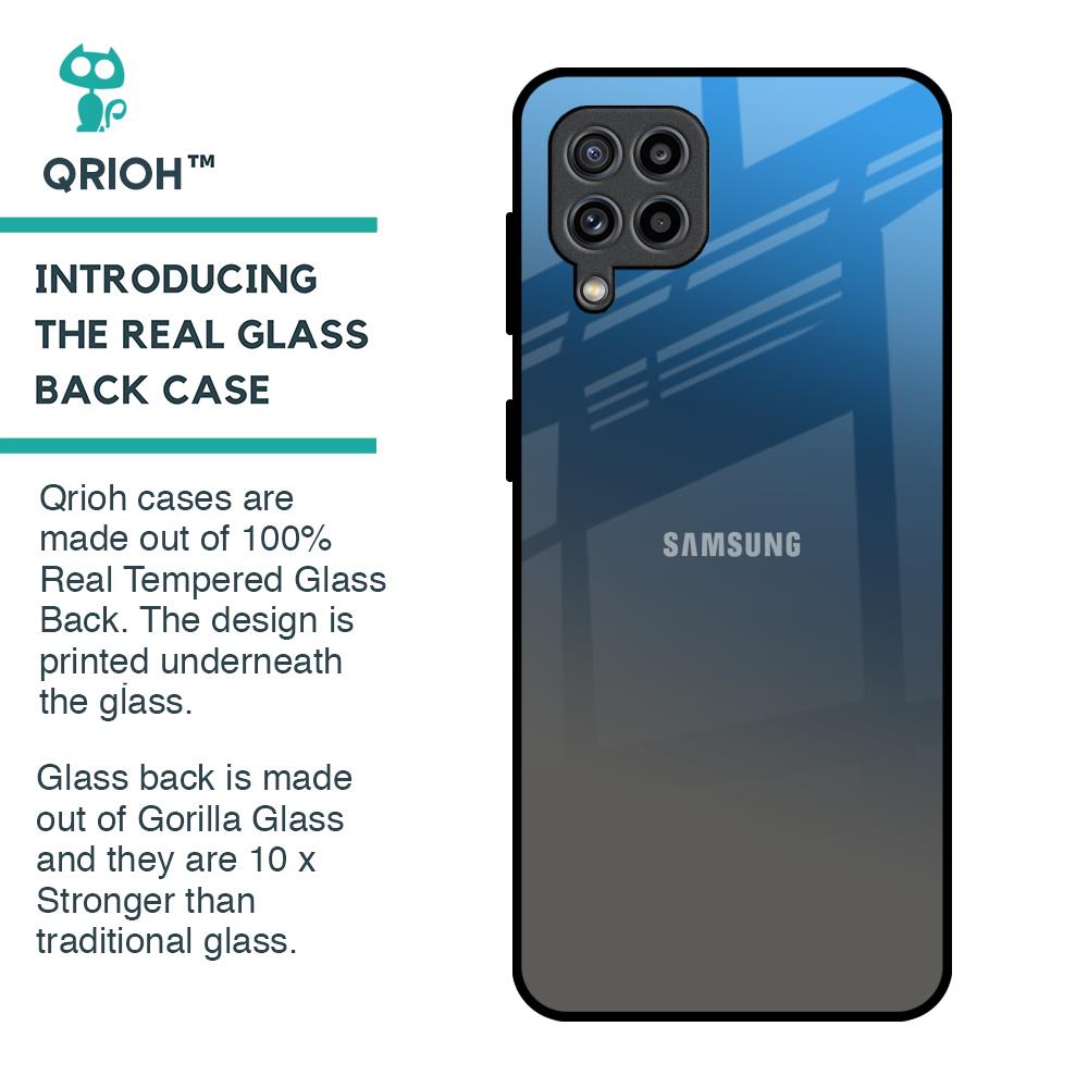 Blue Grey Ombre Glass Case for Samsung Galaxy F22