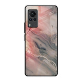 Pink And Grey Marble Vivo X60 PRO Glass Back Cover Online