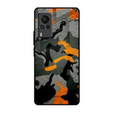Camouflage Orange Vivo X60 PRO Glass Back Cover Online