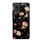 Black Spring Floral Vivo X60 PRO Glass Back Cover Online