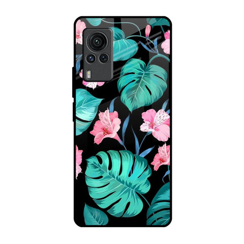 Tropical Leaves & Pink Flowers Vivo X60 PRO Glass Back Cover Online