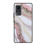 Pink & Gold Gllitter Marble Vivo X60 PRO Glass Back Cover Online