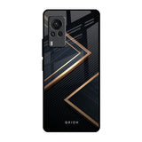 Sleek Golden & Navy Vivo X60 PRO Glass Back Cover Online