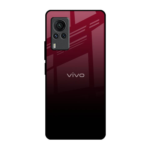 Wine Red Vivo X60 PRO Glass Back Cover Online