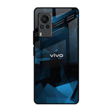 Polygonal Blue Box Vivo X60 PRO Glass Back Cover Online