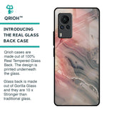 Pink And Grey Marble Glass Case For Vivo X60 PRO