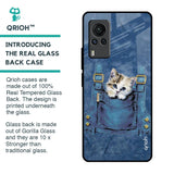 Kitty In Pocket Glass Case For Vivo X60 PRO