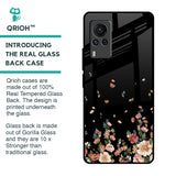 Floating Floral Print Glass Case for Vivo X60 PRO