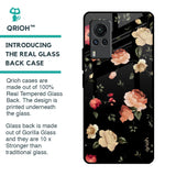 Black Spring Floral Glass Case for Vivo X60 PRO