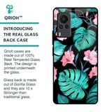 Tropical Leaves & Pink Flowers Glass Case for Vivo X60 PRO