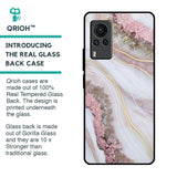 Pink & Gold Gllitter Marble Glass Case for Vivo X60 PRO